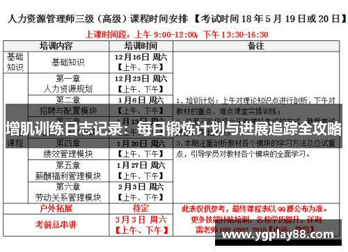 增肌训练日志记录：每日锻炼计划与进展追踪全攻略